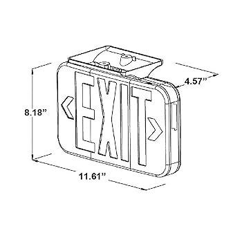 AH Lighting LED Emergency Exit Sign Red with 1.2V Nickel